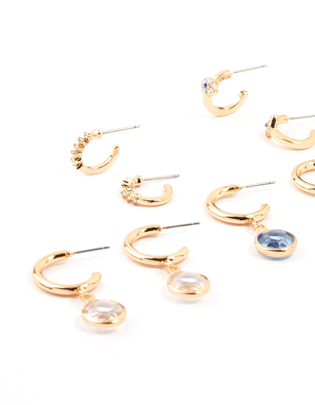 Gold Evil Eye Drop Hoop Earrings 6-Pack - Image 4