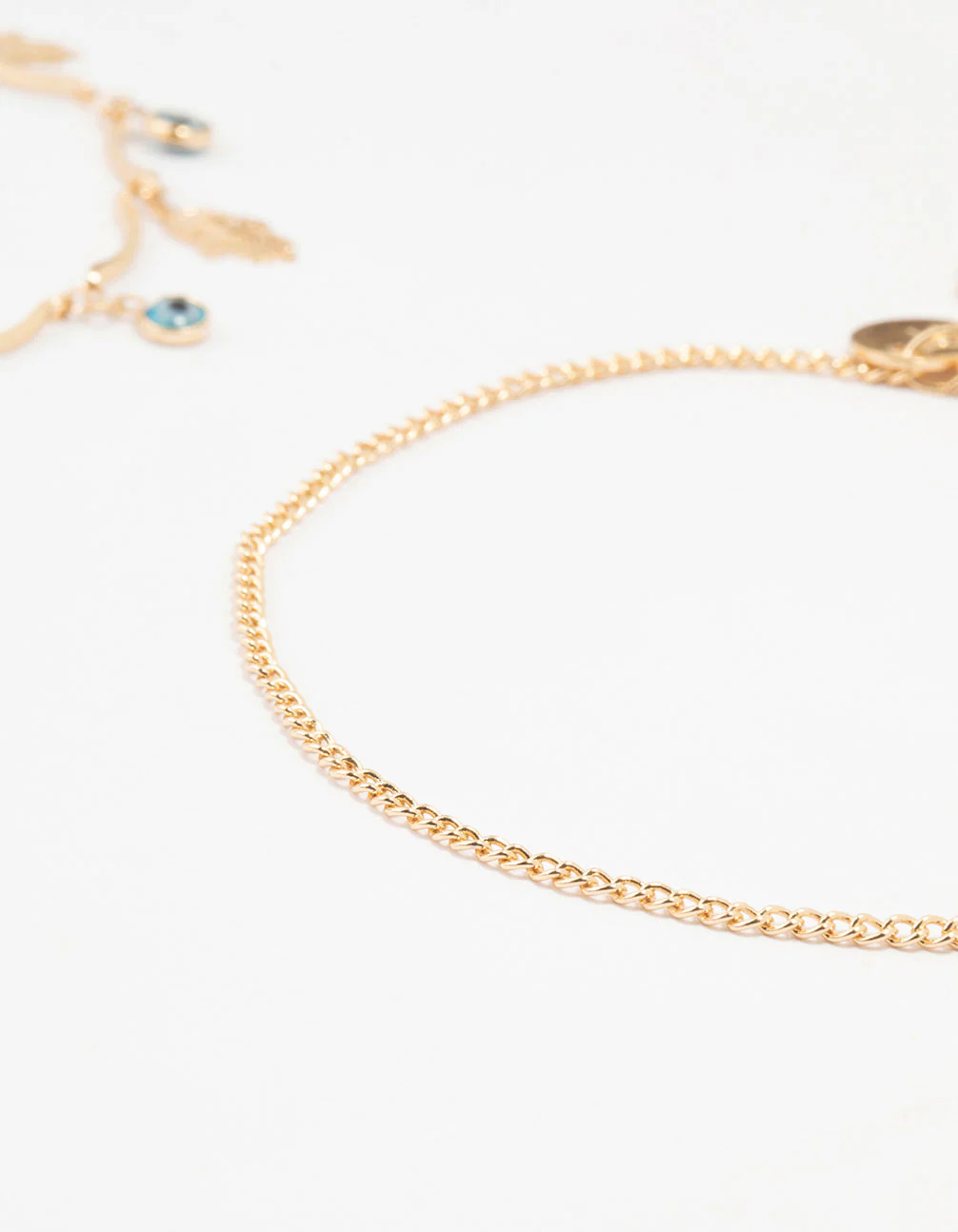 Gold Evil Eye & Hamsa Hand Anklets 3-Pack - Image 3