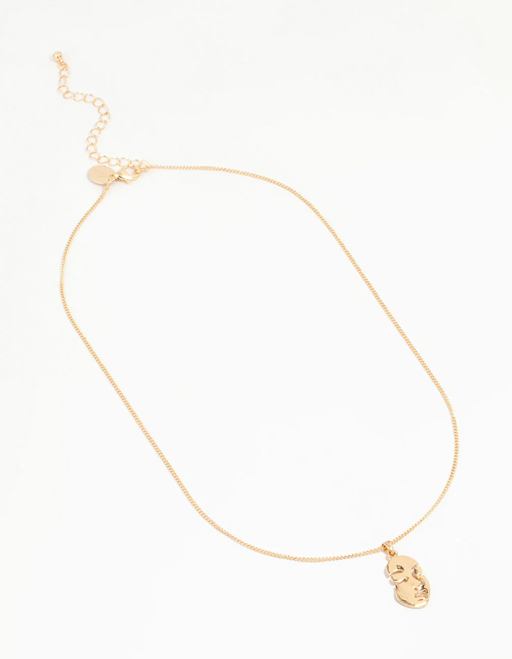 Gold Face Pendant Necklace - Image 4