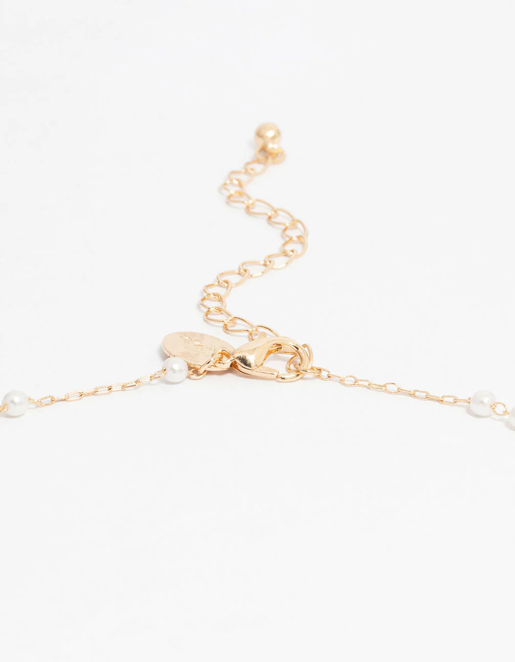 Gold Fine Pearl Station Necklace - Image 3