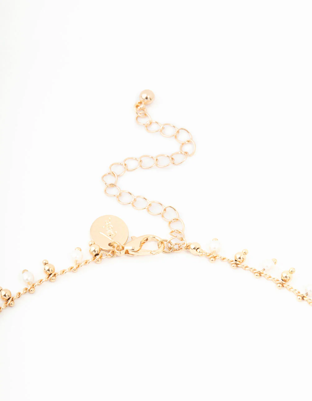 Gold Fine Pearl Y-Necklace - Image 5