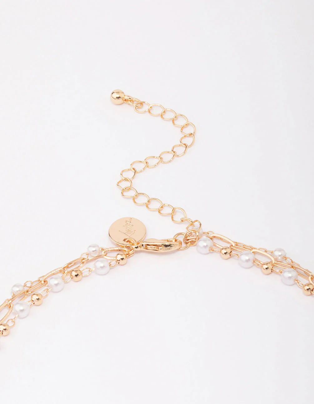 Gold Fine Station Pearl Necklace - Image 3