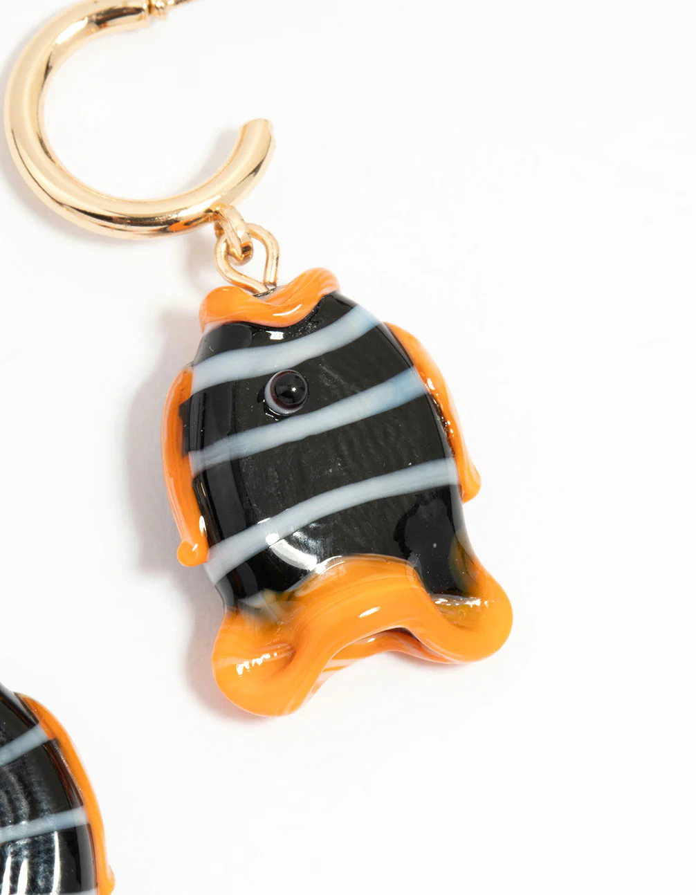 Gold Fish Charm Drop Earrings - Image 5