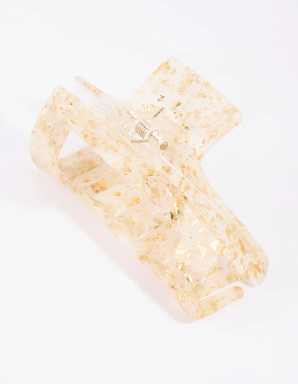 Gold Flecked Rectangular Acrylic Claw - Image 2