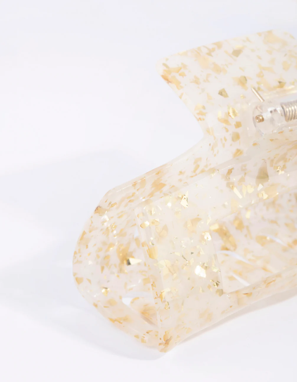 Gold Flecked Rectangular Acrylic Claw - Image 3