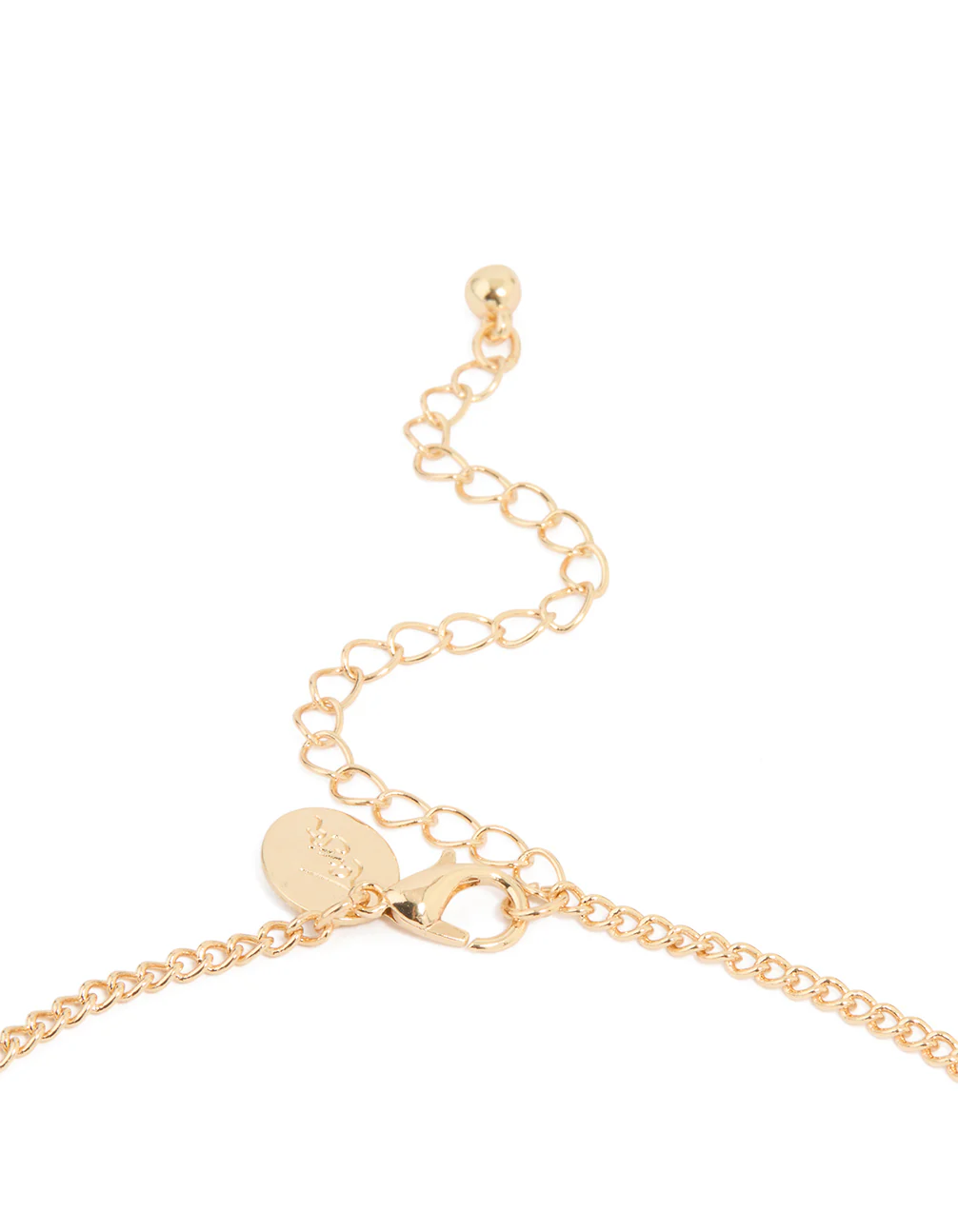 Gold Flat Organic Shape Lariat Necklace - Image 3