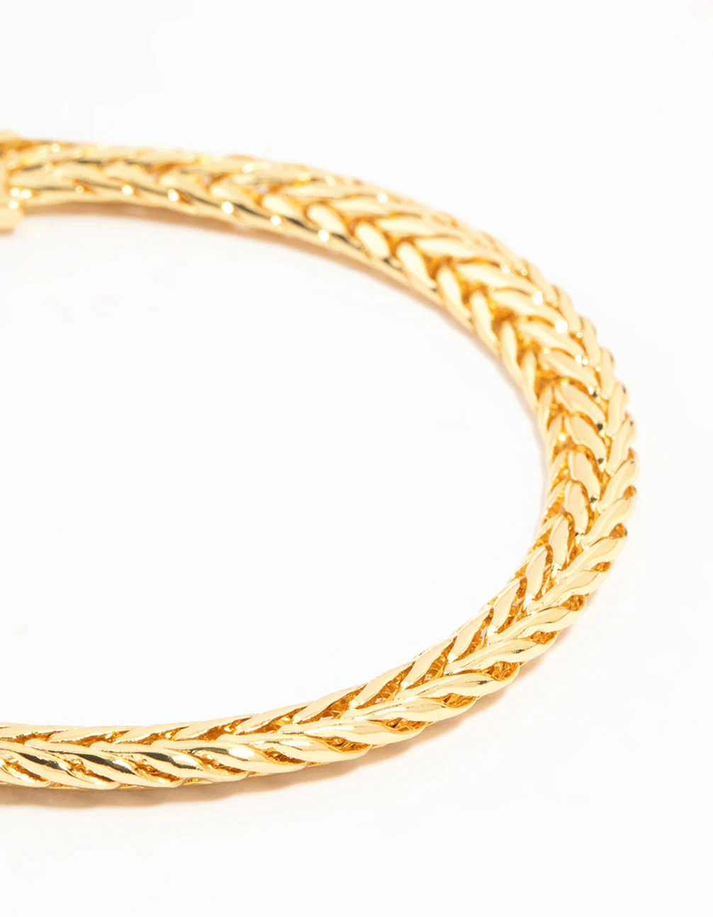 Gold Flat Wide Curb Chain Bracelet - Image 2
