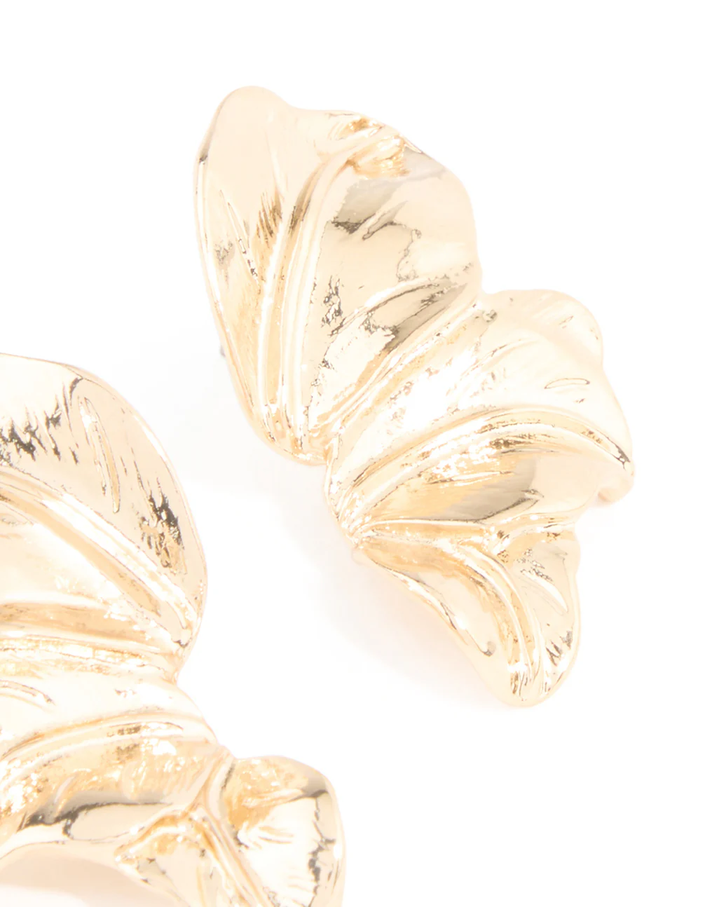 Gold Flower Fan Stud Earrings - Image 5