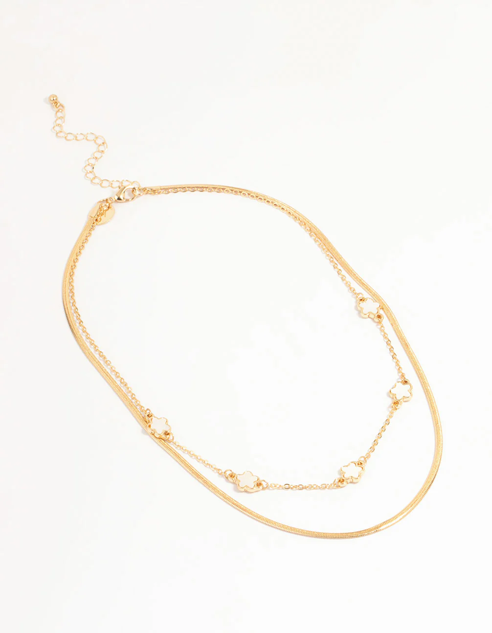 Gold Flower Layered Necklace - Image 2