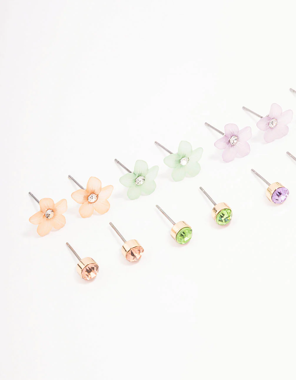 Gold Flower Stud Earring 8-Pack - Image 2