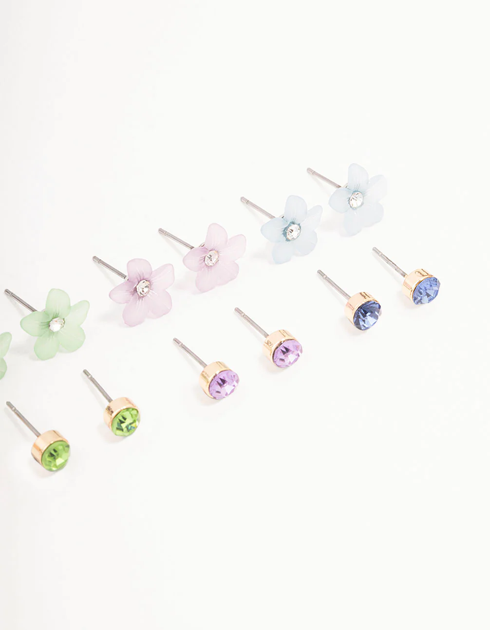 Gold Flower Stud Earring 8-Pack - Image 3