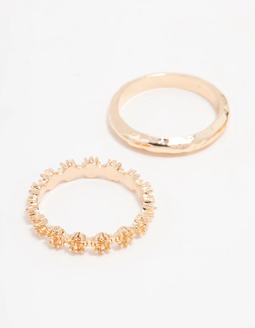 Gold Flower Vine Stacking Rings 3-Pack - Image 2