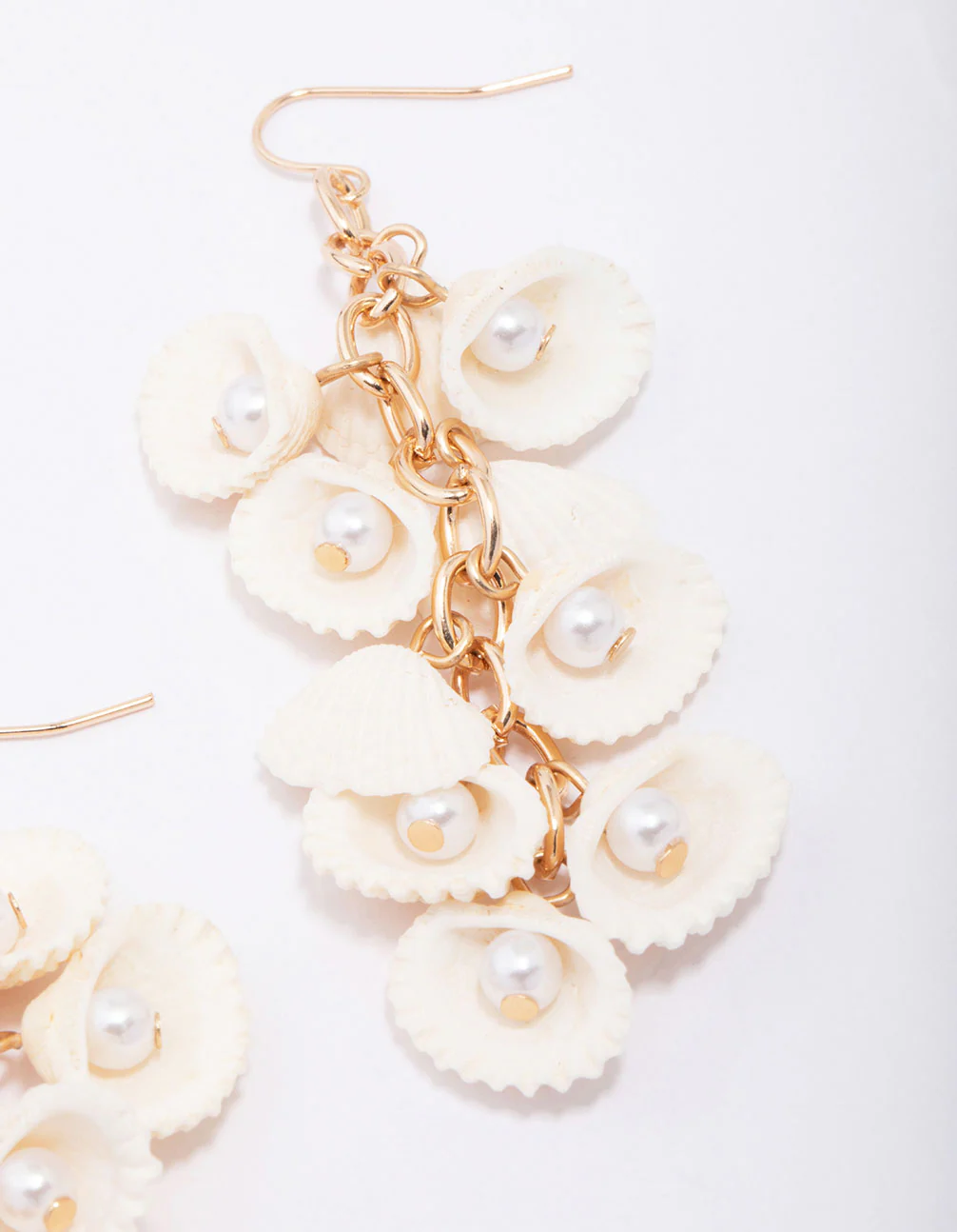 Gold Genuine Shell Drop Earrings - Image 3
