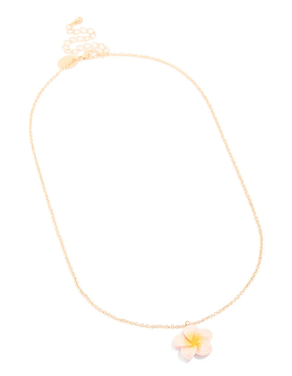Gold Frangipani Flower Pendant Necklace - Image 2