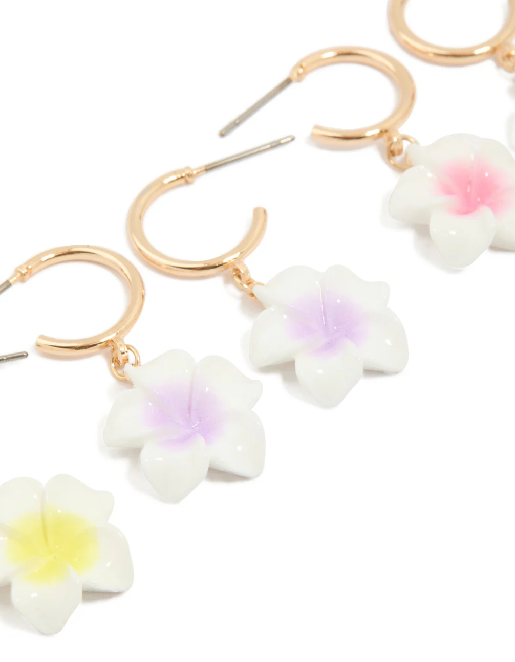 Gold Frangipani Huggie Earrings 3-Pack - Image 2