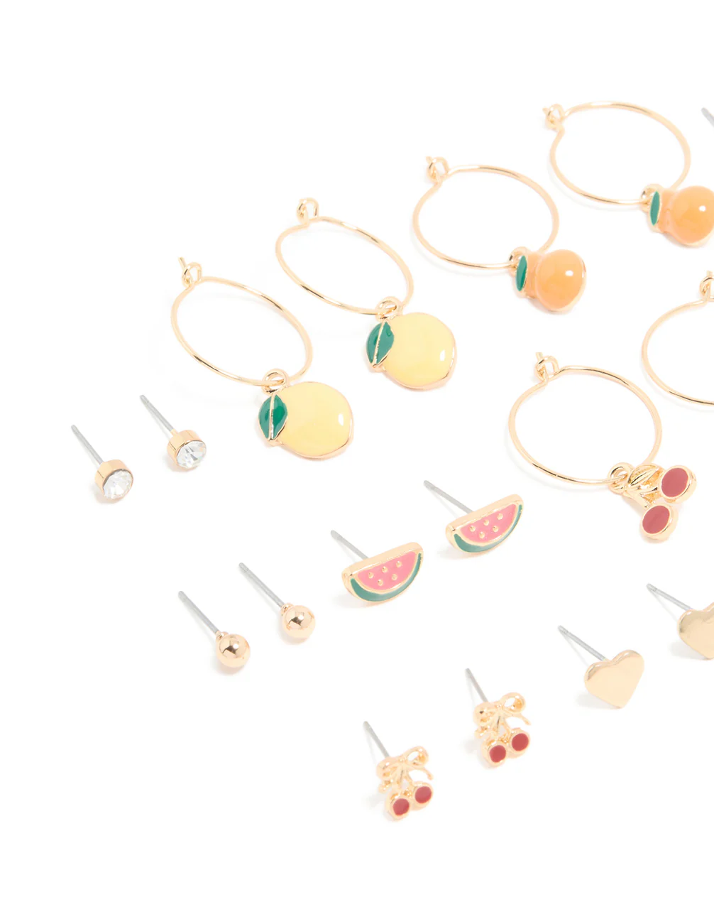 Gold Fruit Earrings 12-Pack - Image 2