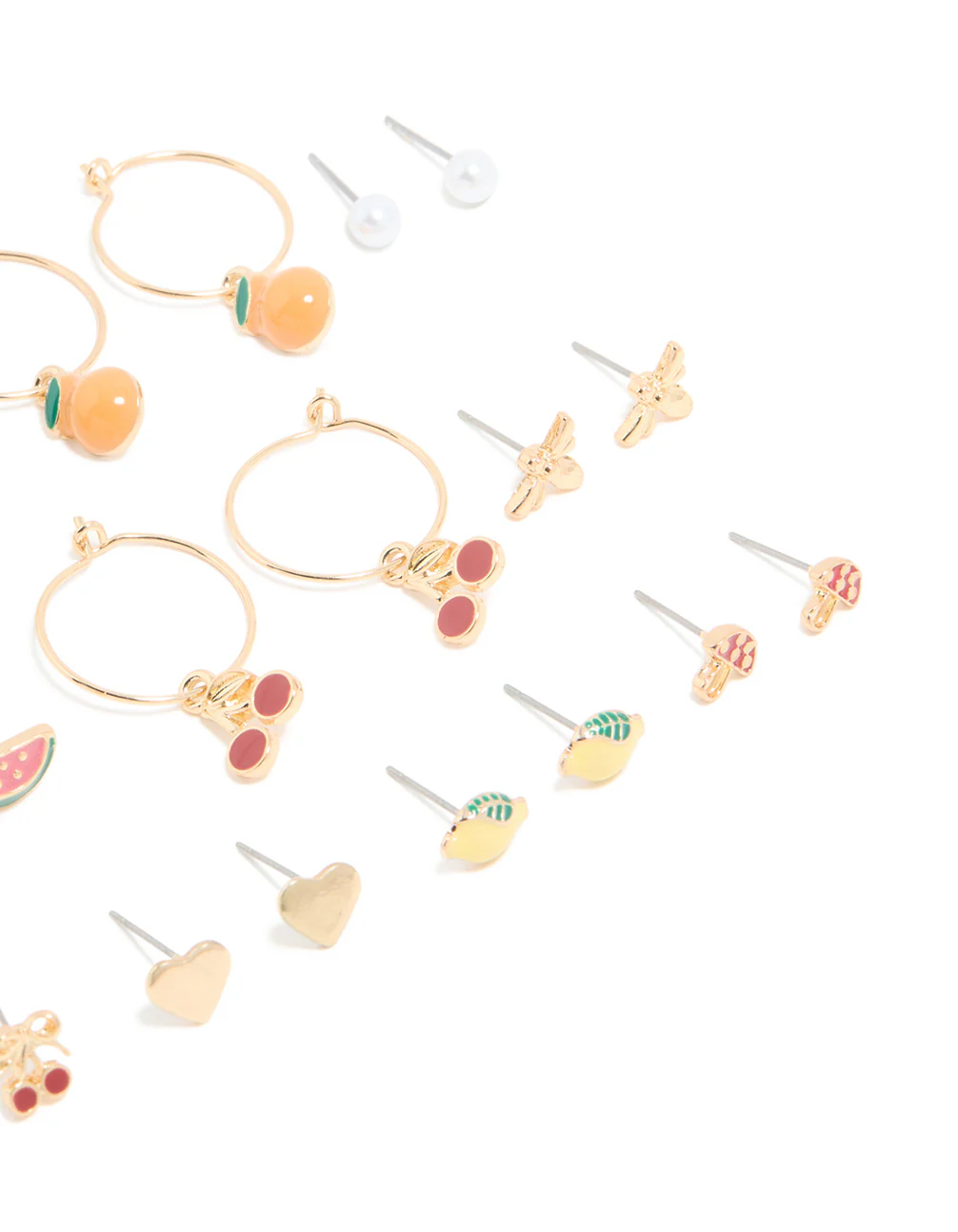 Gold Fruit Earrings 12-Pack - Image 3