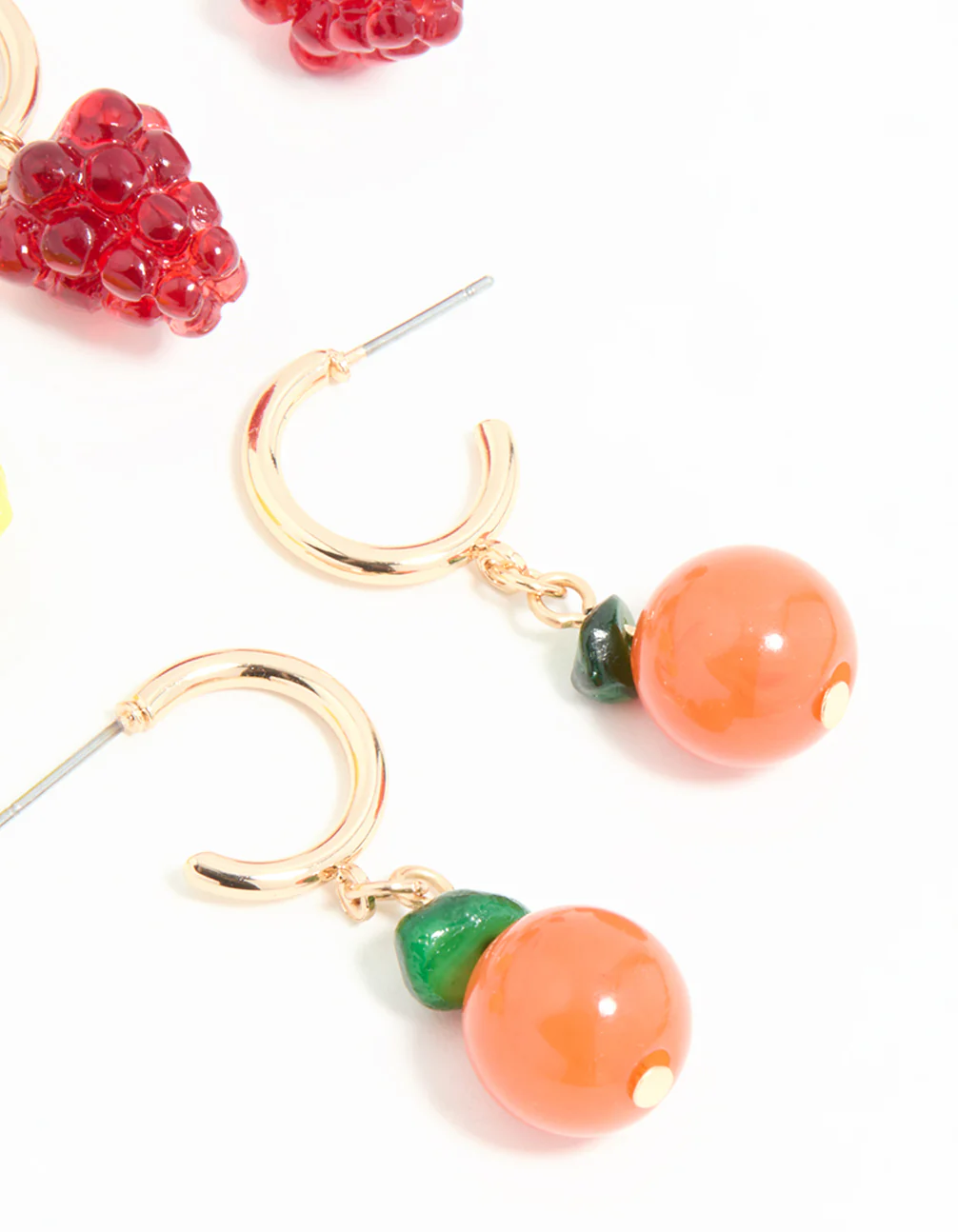 Gold Fruit Stud Earrings 3-Pack - Image 5