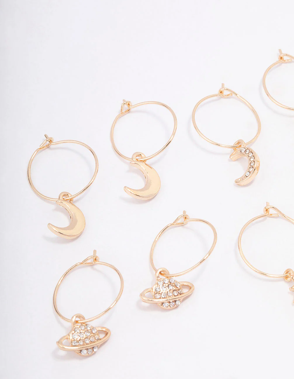 Gold Galaxy Wire Hoop Earring 6-Pack - Image 2