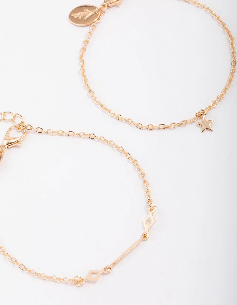 Gold Geometric Chain Star Bracelet Pack - Image 2