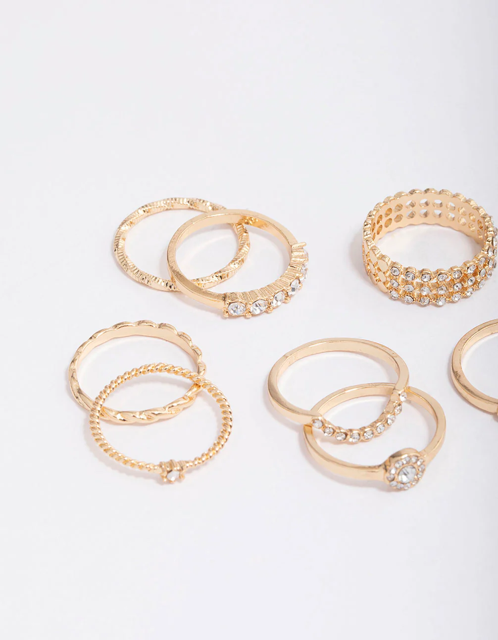 Gold Glamorous Rope Ring Pack - Image 2