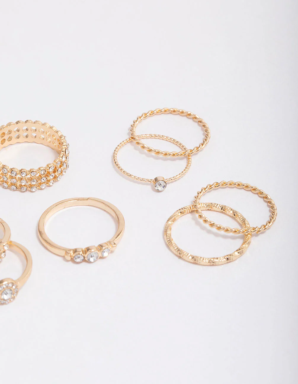 Gold Glamorous Rope Ring Pack - Image 3