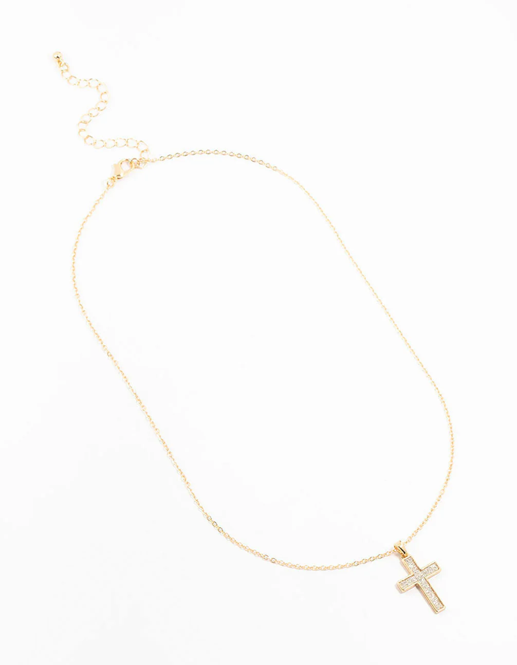 Gold Glitter Cross Necklace - Image 4