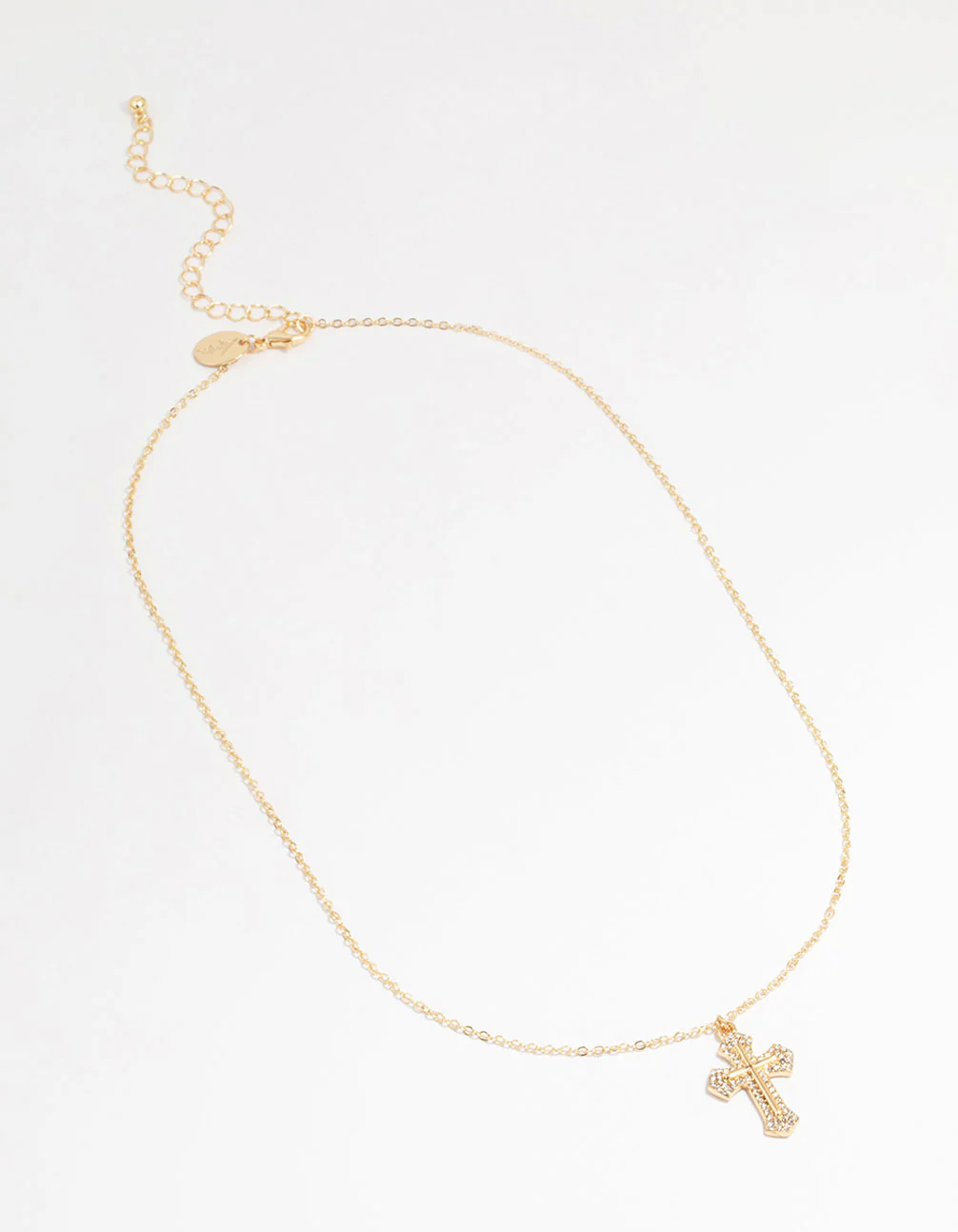 Gold Gothic Cross Pendant Necklace - Image 2