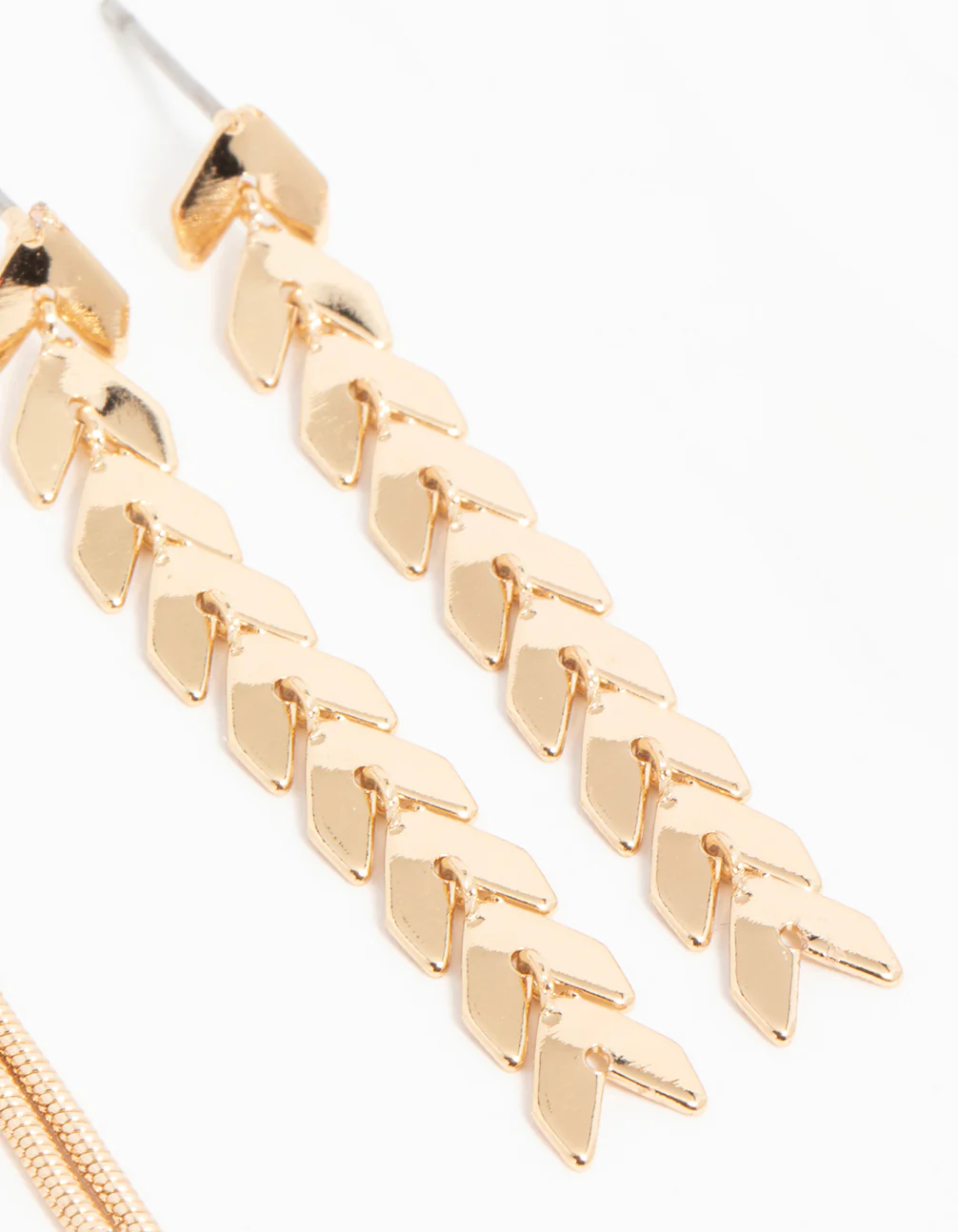 Gold Graduating Drop Earrings 3-Pack - Image 5