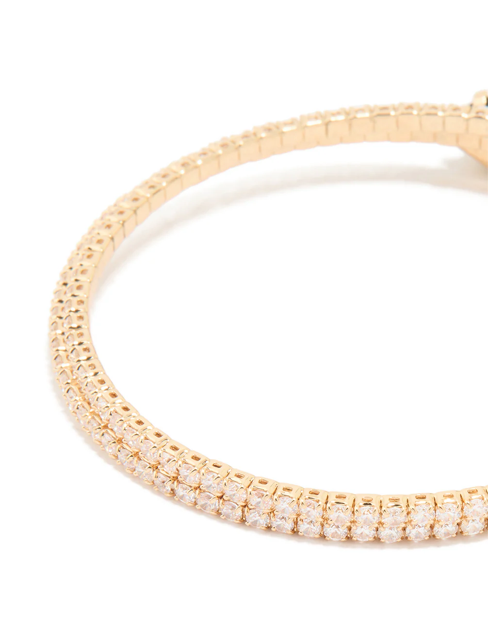 Gold Green Cubic Zirconia Wrap Around Wrist Cuff - Image 3