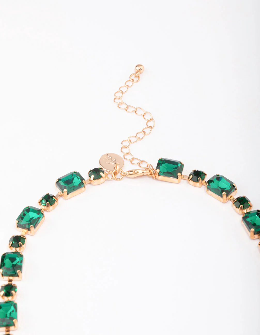 Gold & Green Geometric Statement Necklace - Image 3