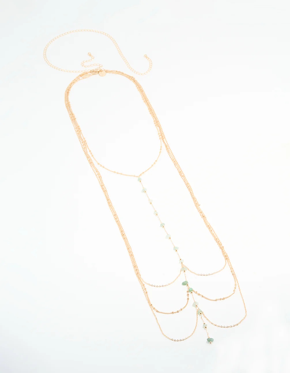 Gold Green Semi Precious Body Chain - Image 2