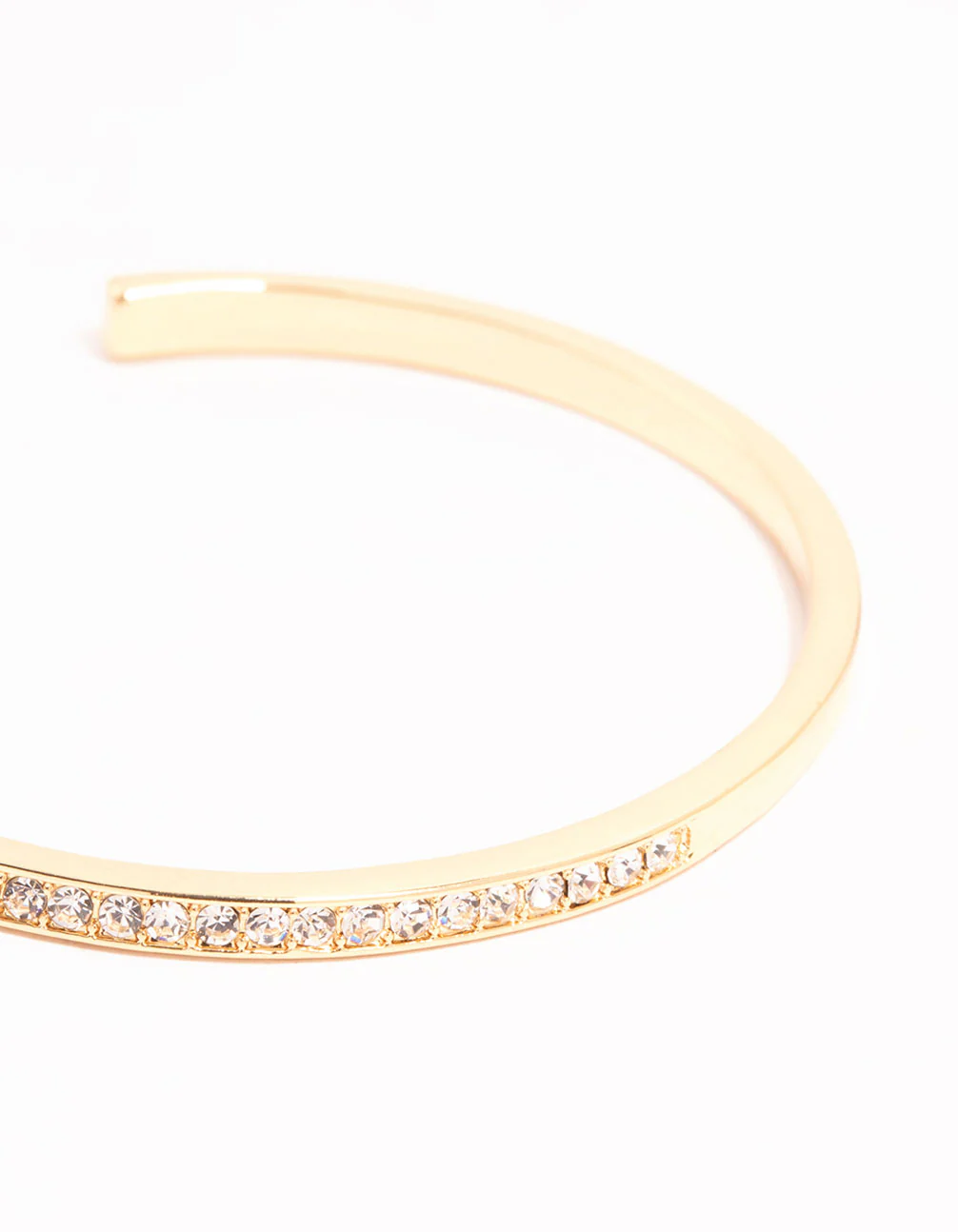Gold Half Diamante Open Wrist Cuff - Image 2