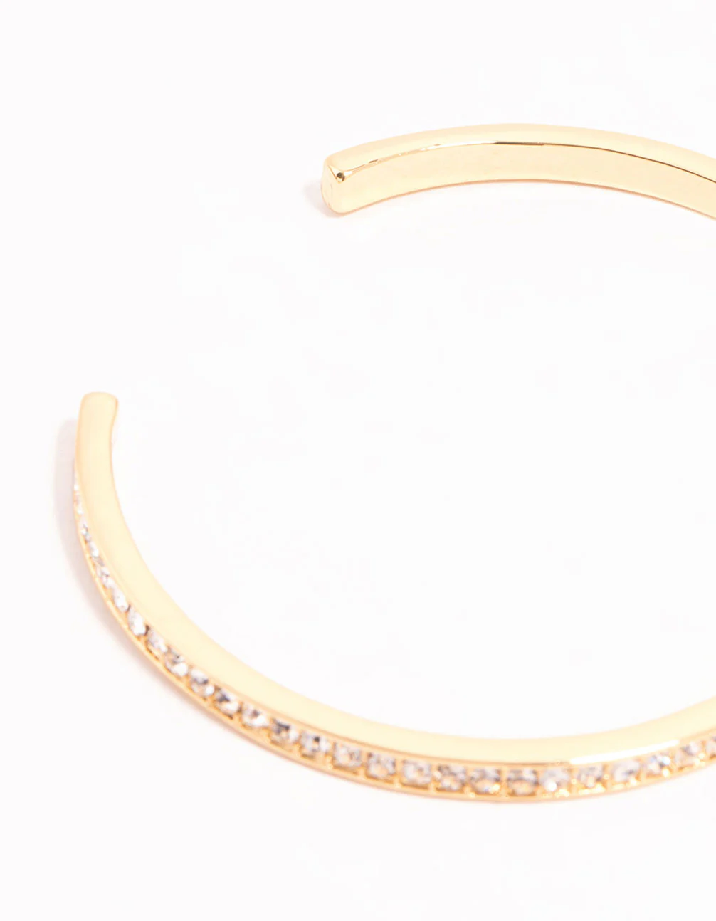Gold Half Diamante Open Wrist Cuff - Image 3
