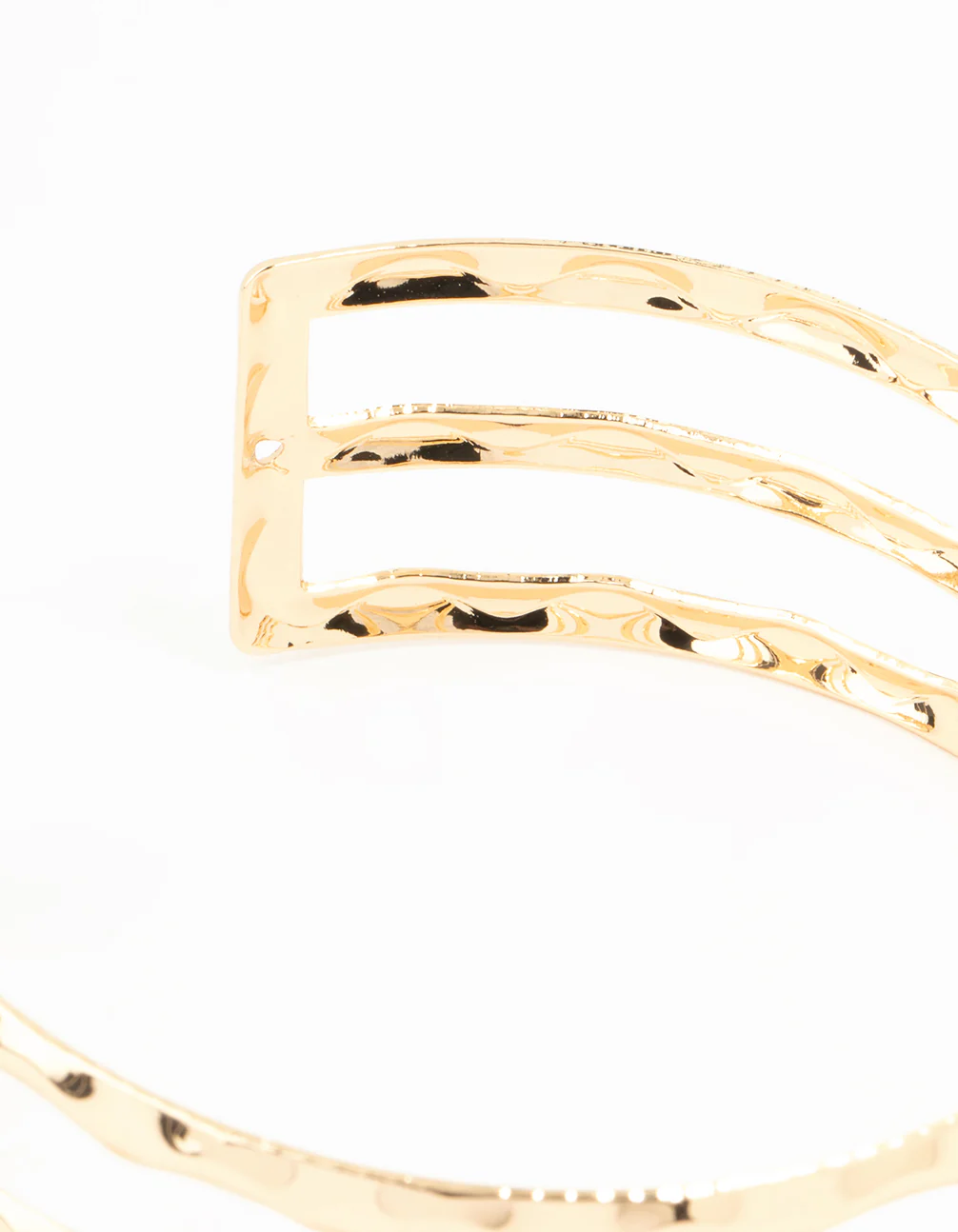 Gold Hammered Multirow Wrist Cuff - Image 3