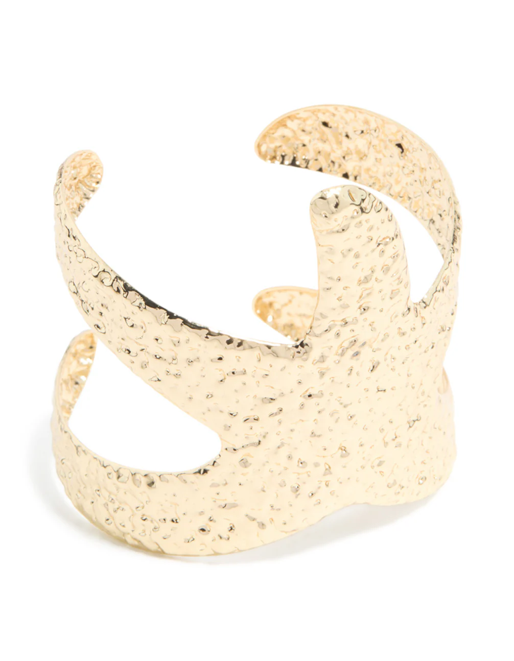 Gold Hammered Starfish Wrap Wrist Cuff - Image 2