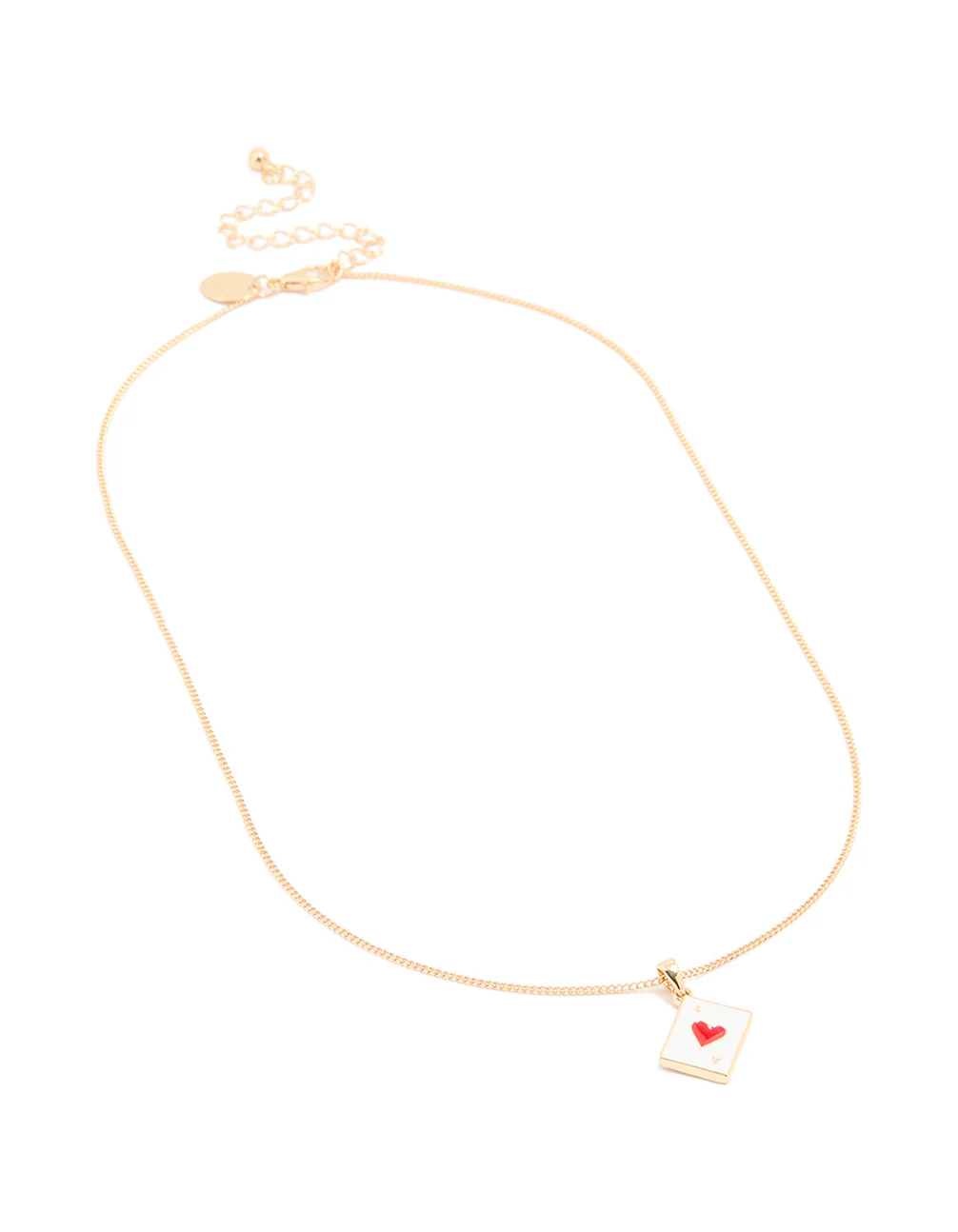 Gold Heart Card Mini Pendant Necklace - Image 2
