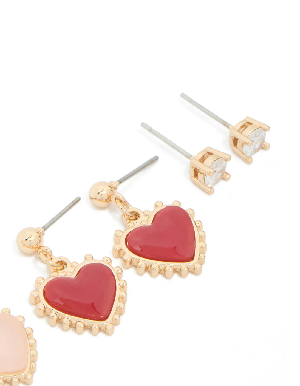 Gold Heart & Cherub Earrings 4 Pack - Image 3
