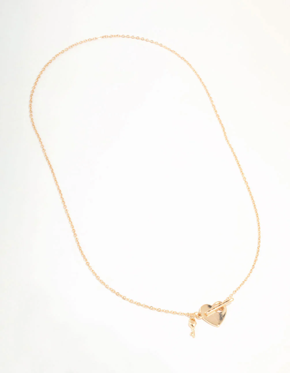 Gold Heart & Key T&O Necklace - Image 2