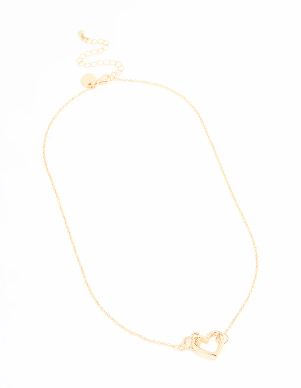 Gold Heart Link Pendant Necklace - Image 2