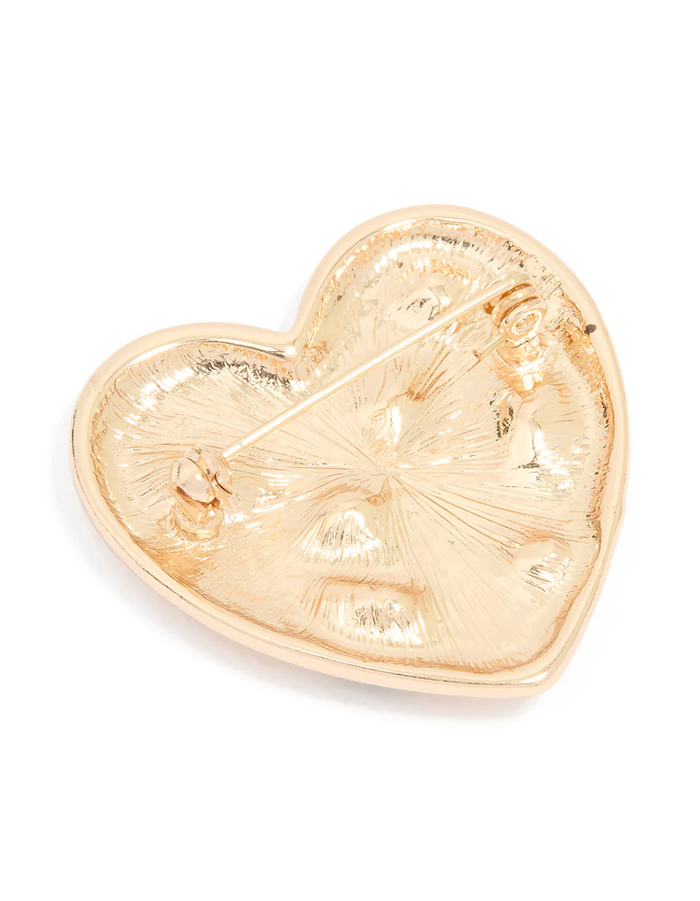 Gold Heart Mixed Diamante Brooch - Image 3