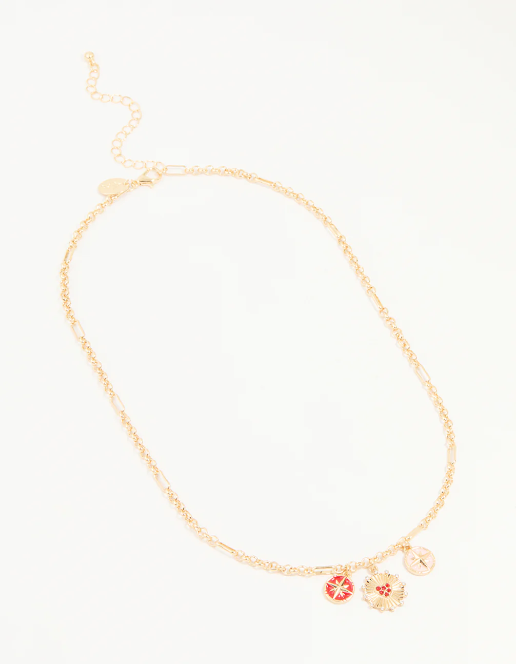 Gold Heart & Star Charm Pendant Necklace - Image 2