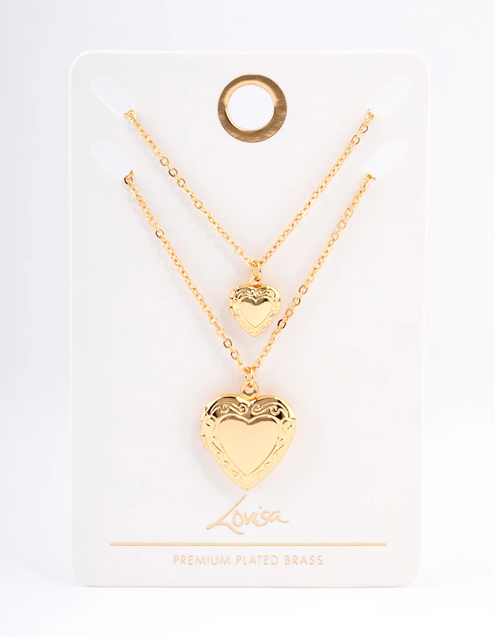 Gold Plated Hearts Necklaces 2-Pack - Image 5