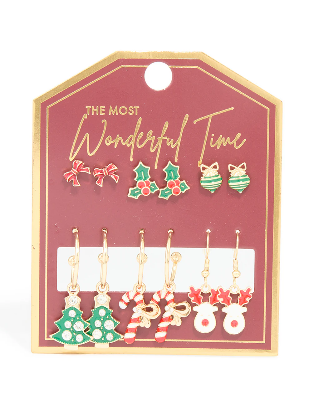 Gold Holly & Festive Earrings 6-Pack - Image 3