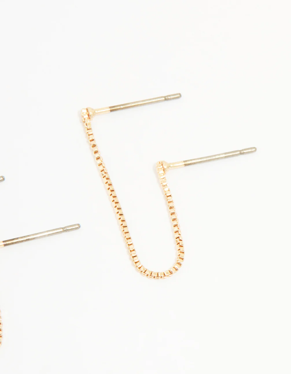 Gold Hoop & Loop Chain Earrings 2-Pack - Image 3