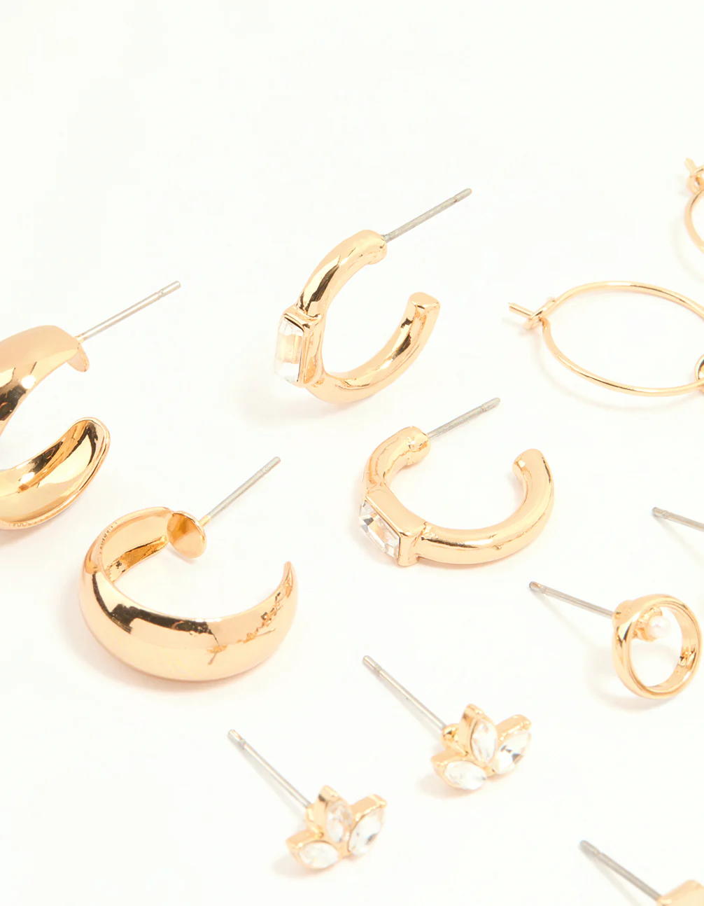 Gold Hoop & Stud Earrings 12-Pack - Image 2