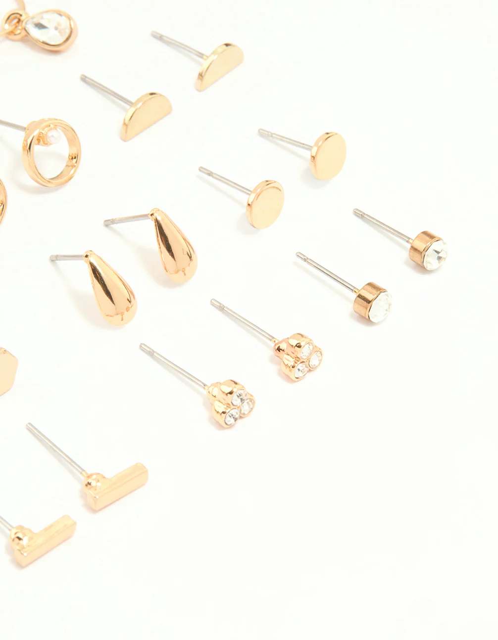 Gold Hoop & Stud Earrings 12-Pack - Image 3