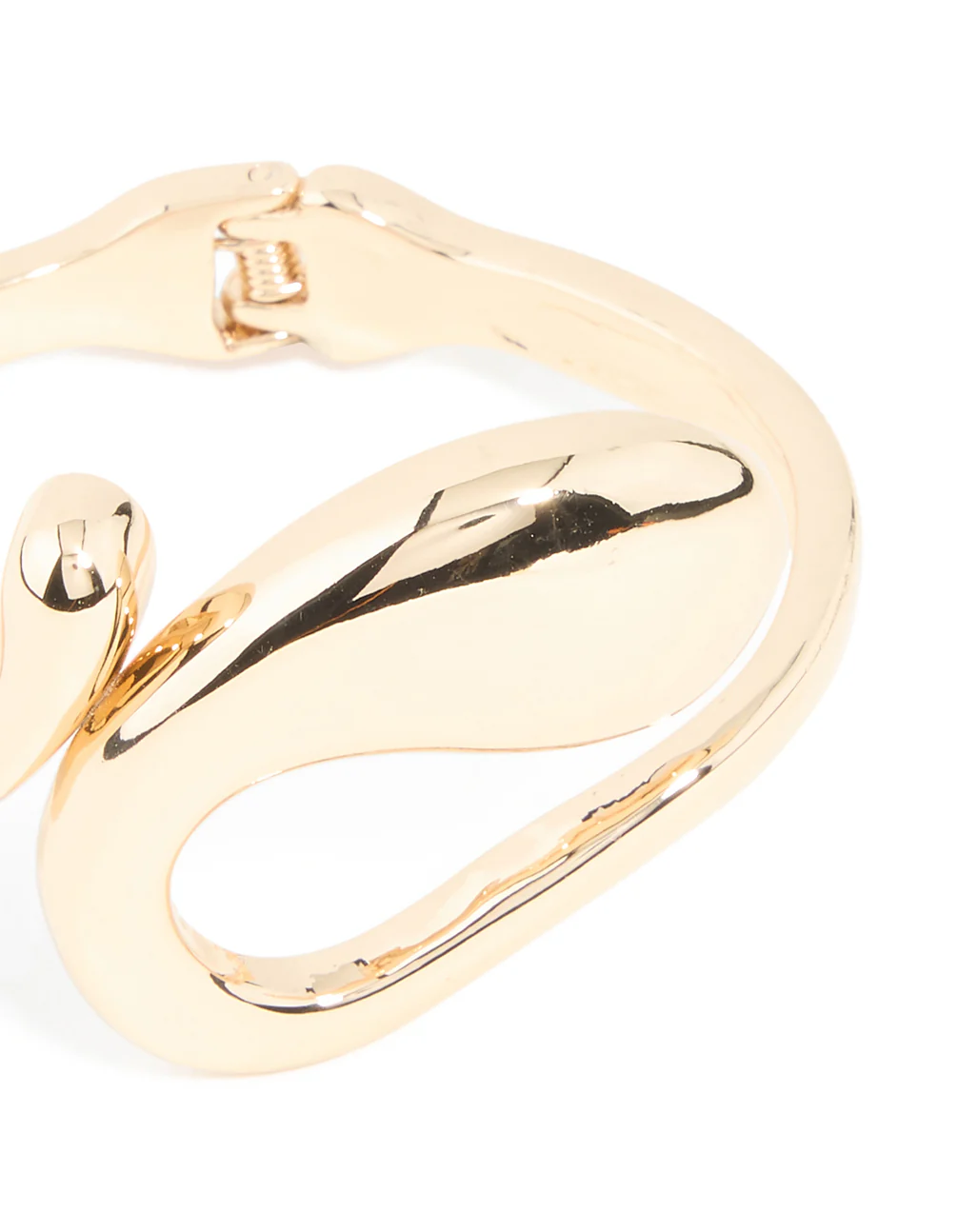 Gold Irregular Swirl Hinged Bangle - Image 4