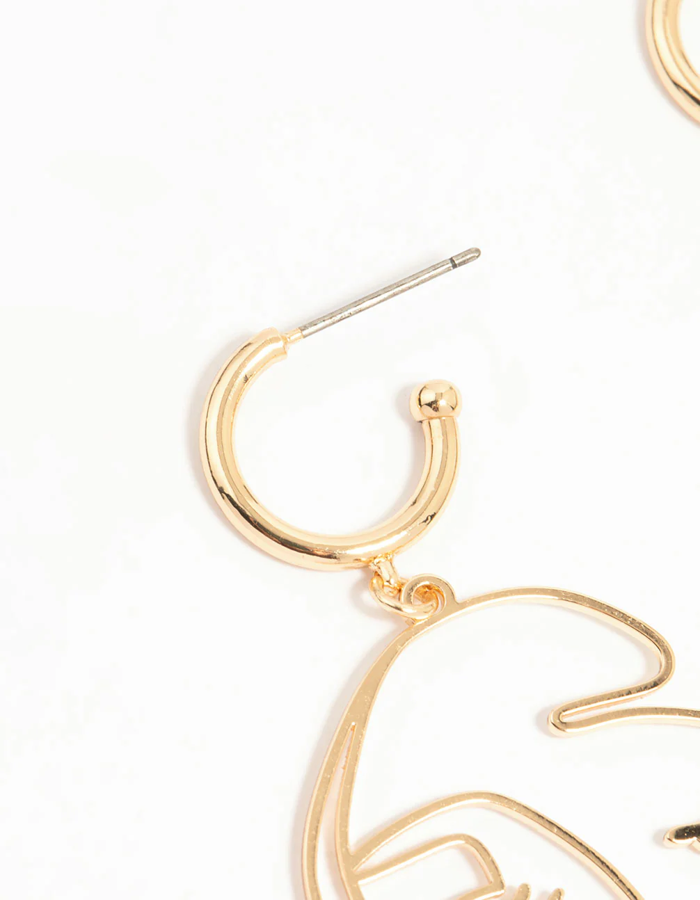 Gold Kissy Face Drop Earrings - Image 4