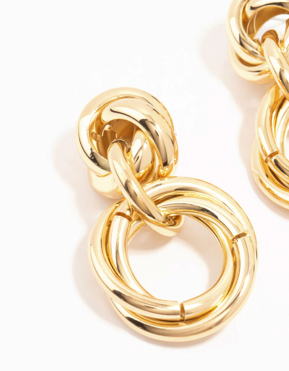 Gold Knit Drop Earrings - Image 2